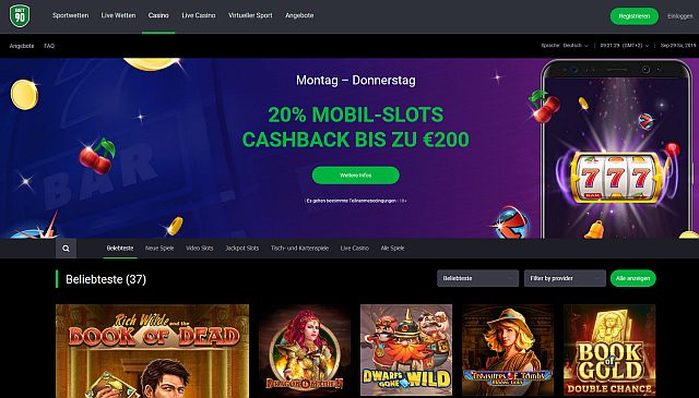 Bet90 Casino Startseite