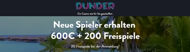 Skrill Dunder Casino Bonus